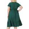Agnes Orinda Women's Plus Size Short Sleeve Sweetheart Neck Ruffle Tiered Maxi Long Dress - 4 of 4