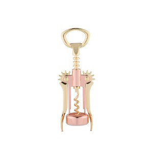 Twine Two-Tone Copper and Gold Winged Corkscrew, Self Centering Worm, Wine Bottle Opener, Lever Arms, Stainless Steel Set of 1 - 1 of 4
