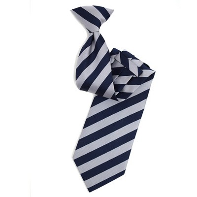 College 1/2" Striped Colored Woven Clip On Neck Tie