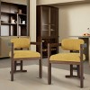Wooden Dining Chairs Set Of 2,Indoor Velvet Fabric Upholstered Wood Dining Chair,Kitchen Dining Chair With Rubberwood Frame-Coolbibila - 2 of 4