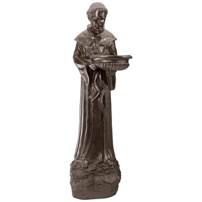 Northlight 23.5" Bronze St. Francis of Assisi Religious Bird Feeder Outdoor Garden Statue