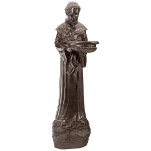 Northlight St. Francis of Assisi Bird Feeder Outdoor Garden Statue - 23.5" - Bronze - 1 of 4