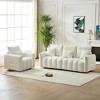 2-piece Teddy Fabric Modern Oversized Sofa Set with Pillows, Cushions, and Solid Wood Frame - 3 of 4