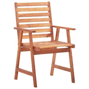 vidaXL Patio Dining Chairs, Set of 2, Solid Acacia Wood, Slatted Design, Weather-Resistant, Comfortable Seating, Outdoor Dining Furniture - 1 of 4
