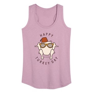 Women's - Friends - Happy Turkey Day Graphic Racerback Tank - 1 of 4