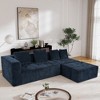 Modern Large Removable Modular Sofa, 3-Piece Set with Free Combination, Includes 4 Cushions, Ideal for Living Room, Bedroom, Apartment - 2 of 4