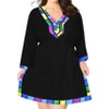 HAPPY BAY Women's Summer Bathing Suit Cover-up Vacation Beachwear Mini Swim Suit Loose Beach Dress Short Swim Shirt X-Large-XX-Large Black Solid - 4 of 4