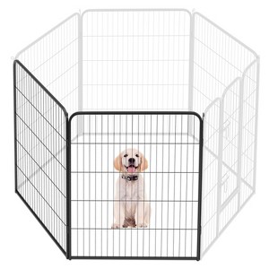 FDW Dog Playpen Pet Dog Fence 2-32 Panels  24/32/40"H Metal Dog Pen Outdoor Exercise Pen with Doors for Large/Medium /Small Dogs for RV,Camping,Yard - 1 of 4