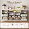 63" Dresser TV Stand with 12 Drawers, Fabric Chest with Charging Station & LED Lights, Open Shelves for 65-75 Inch TV, Modern Entertainment Center - 3 of 4