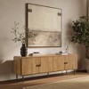 LuxenHome Oak Manufactured Wood 64.5-Inch Wide 4-Door TV Console Cabinet Brown - 4 of 4