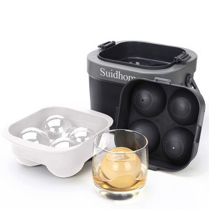 SUGIFT Crystal Clear Ice Ball Maker BPA Free Silicone Mold for 2.4" Ice Spheres No Bubbles Food Grade Whiskey Ice Tray - 1 of 4