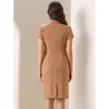 INSPIRE CHIC Women's Short Sleeve Blazer Jacket Pencil Skirt Business Suit Set 2 Pcs - 4 of 4