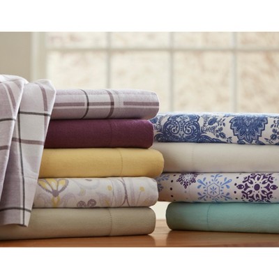 Gray and White Plaid Cotton Flannel Twin XL Duvet Cover Set