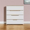 HomeRoots 32" White and Natural Four Drawer Dresser - 2 of 3