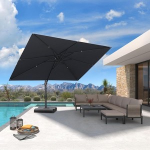 PURPLE LEAF Cantilever Telescopic Umbrella for Swimming Pool, Patio, Porch, Garden - 1 of 1