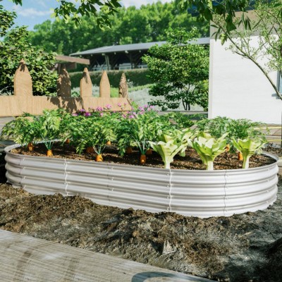 2 Pieces 8x4x1ft Raised Garden Bed Kit, Galvanized Planter Raised Garden Bed, Heavy Duty, Rust-Proof, Easy to Assemble