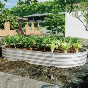 2 Pieces 8x4x1ft Raised Garden Bed Kit, Galvanized Planter Raised Garden Bed, Heavy Duty, Rust-Proof, Easy to Assemble - 1 of 4