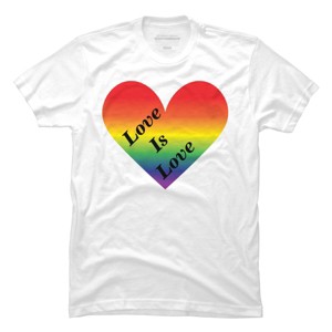 Adult Design By Humans Love Is Love Rainbow Heart Pride By ArnyaTees T-Shirt - 1 of 2