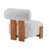 Ridstar Modern Loop Velvet Accent Chair with Solid Wood Frame & Curved Backrest for Living Room & Bedroom-Beige - 4 of 4