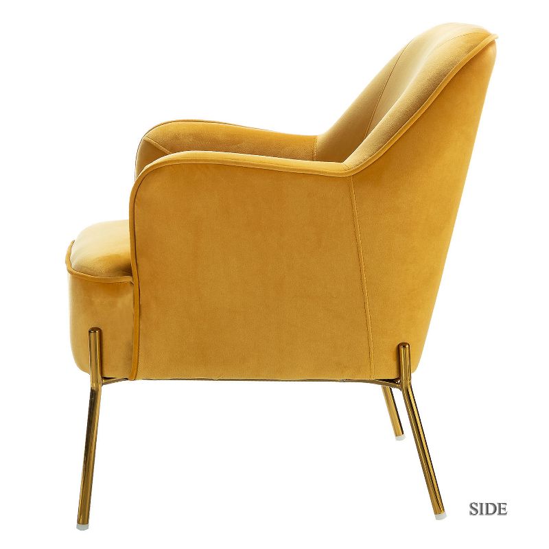 Odo Velvet Accent Comfy Living Room Arm Chair Upholstered Padded Seat Set of 2 | Karat Home, 4 of 12