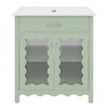 ACEPANO 31 in. W Modern Bathroom Vanity with Tempered Glass Top, Rubberwood Legs & Soft-Close Cabinet Doors-Green - 4 of 4