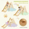 Costzon Wooden Climbing Toys for Toddlers, 2-in-1 Montessori Triangle Climber with Adjustable Slide Ramp, Indoor Multicolor Play Gym Set - 4 of 4