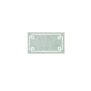 Vynxaria Bath Rugs and Mats - Plush 24"x40" Tufted Elegance with White Border - 1 of 4