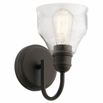 Avery Distressed Bronze 9.25" Wall Sconce with Clear Glass