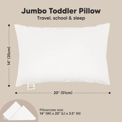 Soft White Organic Cotton Toddler Pillow with Pillowcase
