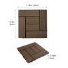 Wood Plastic Composite Deck Tiles Set of 20pcs, Composite Decking Resist Rust, Patio Flooring Outdoor Waterproof - 2 of 4