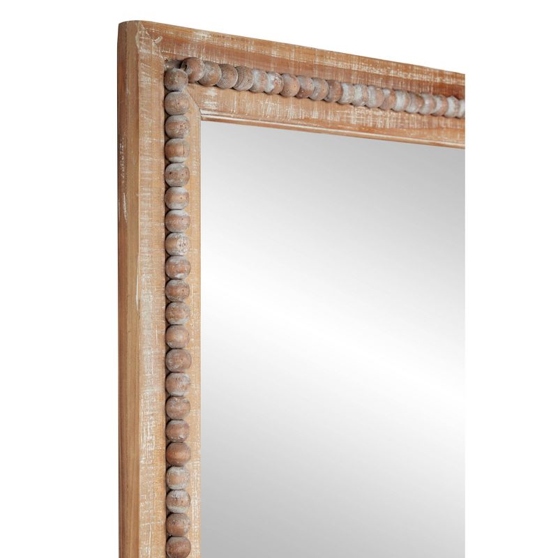 Wood Distressed Wall Mirror with Beaded Detailing Brown - Olivia & May, 5 of 20