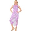 LA LEELA Women's Bikini Skirt Sarong Swimwear Swim Cover Up Summer Wraps Swimsuit Beach Wrap Coverups for Women Beachwear One Size Purple,Abstract - 4 of 4