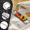 Hachikiko Large Expandable Sink Organizer - Black Retractable Storage Basket with Drain Holes for Sponges, Soap & Cleaning Supplies - 2 of 4
