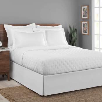 White Tailored Microfiber 14" Bed Skirt (Queen)