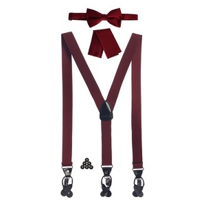 Gioberti Men's Convertible Suspenders, Bow Tie, and Hanky Set - 1 of 3