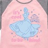 Girls' - Disney Princess - Cinderella Its Cool To Be Kind Shirt Tail Raglan Graphic T-shirt - 2 of 3