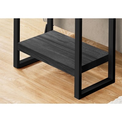 Industrial Black Metal and Reclaimed Wood Rectangular Accent Table