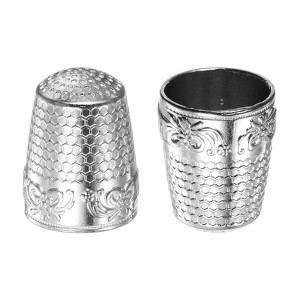 Unique Bargains Copper Finger Protector DIY Craft Embroidery Sewing Thimble 2 Pcs - 1 of 4