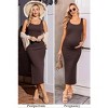 Ekouaer Women Tank Maternity Dress Sleeveless Ribbed Knit Pregnancy Dresses Round Neck Pregnant Loungewear - 3 of 4