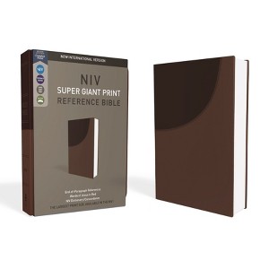 NIV, Super Giant Print Reference Bible, Imitation Leather, Brown, Red Letter Edition - Large Print by  Zondervan (Leather Bound) - 1 of 1