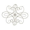 Medallion Metal Wall Art- 15 Inch Oval Swirl Metal Home Décor, Hand Crafted with Distressed Finish- Mounting Screws Included by Lavish Home - 2 of 4