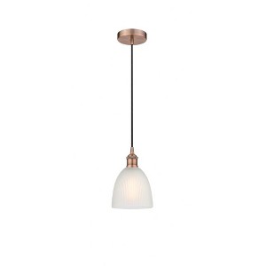 Castile - 1 Light Cord Hung Mini Pendant In Industrial Style-9.75 Inches Tall and 6 Inches Wide - 1 of 1