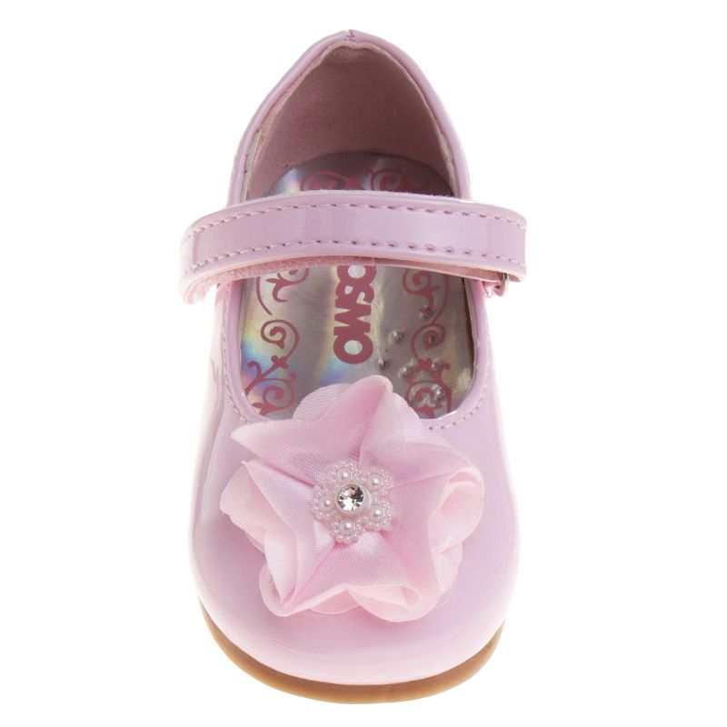 Josmo Baby Girls' Mary Jane Flats with Flower Detail: Non-Slip Soft Sole Newborn Infant Toddler First Walker Crib Dress Shoes, 4 of 9