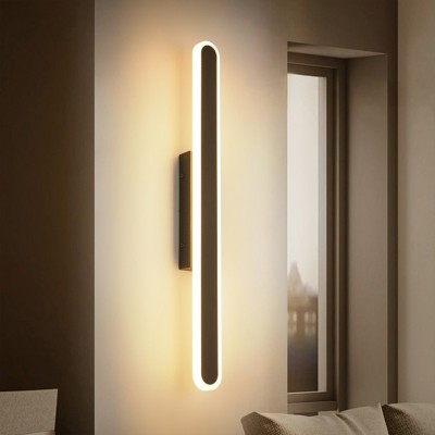 Rennnsan Selorine 23"W Hardwired Linear Modern LED Dimmable Wall Sconce in Black