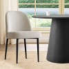Dining Table Set for 2, Modern Round Pedestal Table with Black Base and Upholstered Chairs for Kitchen Nook or Small Dining Room-Tanpinhause - 2 of 4