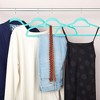 Juvale 50-Pack Slim Non Slip Velvet Hangers with Cascading Hooks for Clothes, Heavy Duty Durable Hangers - Teal, 18 In - 3 of 4