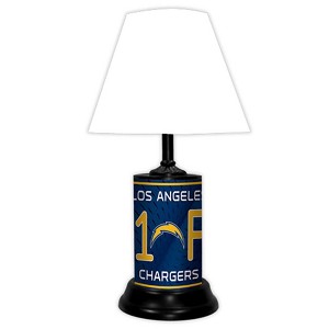 NFL 18-inch Desk/Table Lamp with Shade, #1 Fan with Team Logo, Los Angeles Chargers - 1 of 3