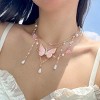 Fairy Tassel Butterfly Choker - Colorful Pendant Necklace, Elegant Bohemian Costume Jewelry for Women - 4 of 4