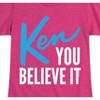 Girls' - Barbie - Ken You Believe It Fitted Short Sleeve Graphic T-Shirt - 2 of 4