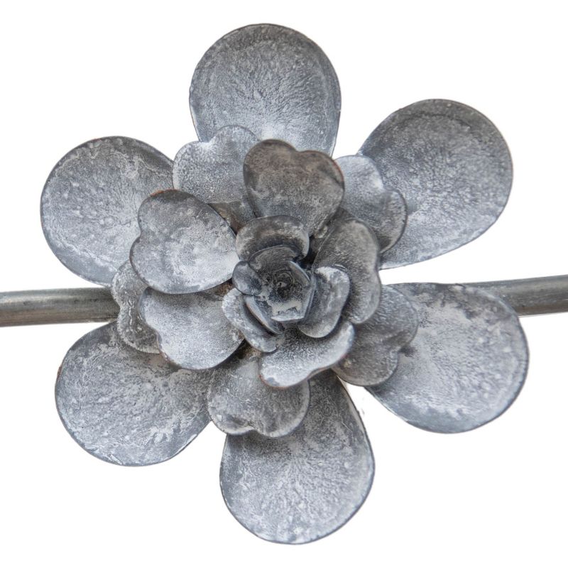Flower Gray Metal Wall Art - Foreside Home & Garden, 3 of 9